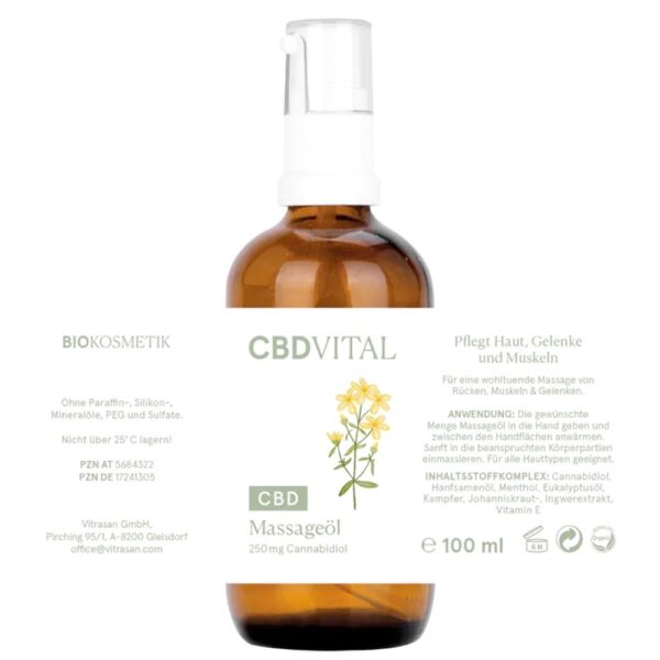 CBD Vital 100ml Massageöl 250mg CBD – Bild 2